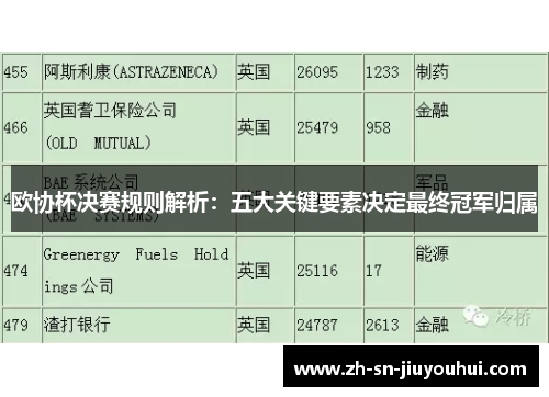 欧协杯决赛规则解析:五大关键要素决定最终冠军归属 欧协杯决赛规则解析:五大关键要素决定最终冠军归属